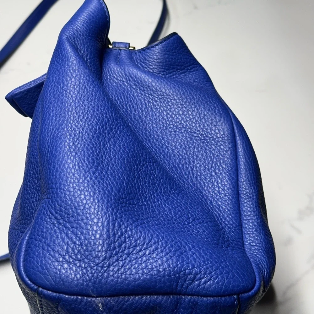 Tory Burch Harper Royal Blue Crossbody Shoulder Tote Bag EUC